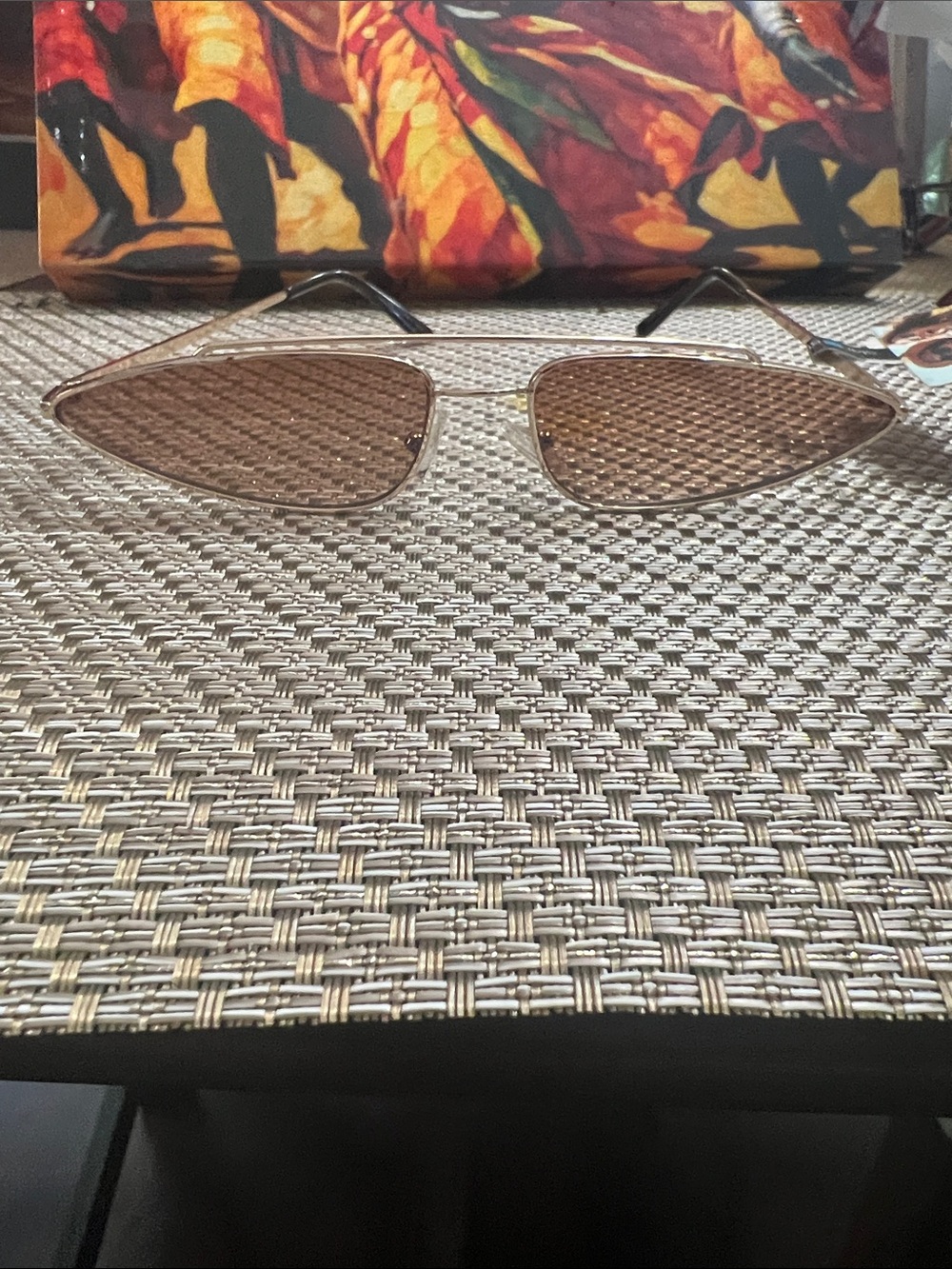 Source Unknown gold  Frame Sunglasses with Brown Lenses